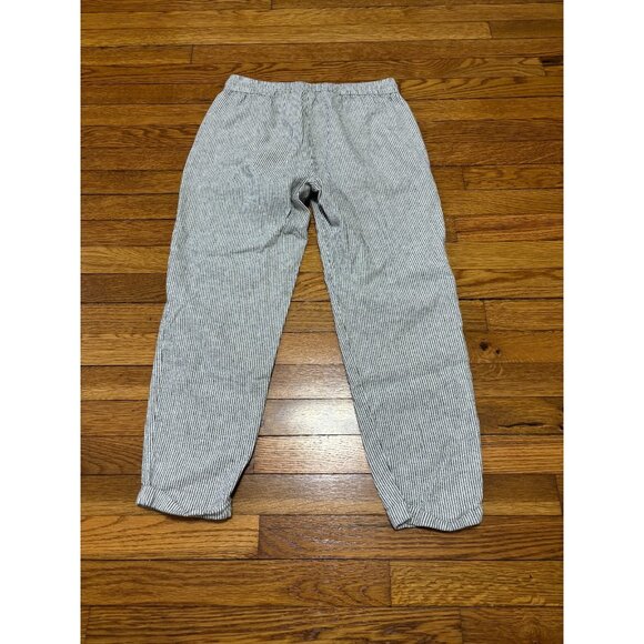 J. Crew Womens Cropped Pants Size 4 Gray White Striped Linen Cotton Casual Beach - Picture 5 of 5
